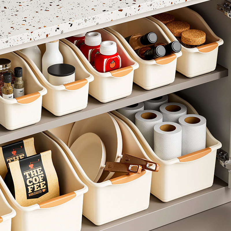 Household cabinet storage basket partition sundries storage box storage multi-functional oblique mouth ins pulley kitchen storage box
