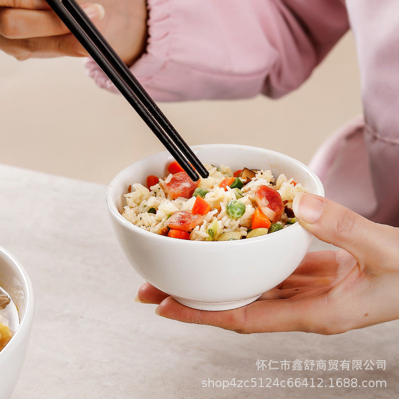 Pure white ceramic tableware thickened chinoiserie oven mitts rice ramen soup bowl for home ceramic hotel special can be marked