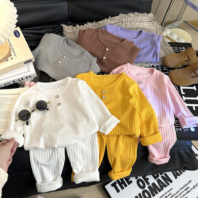 Kids' underwear set - new autumn collection: baby german velvet pajamas for boys, korean style girls' warm home clothes, children's clothing