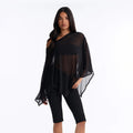 Women's european and american style autumn  new collection: solid color mesh off-shoulder cover-up, sexy bandeau top, and pants three-piece set