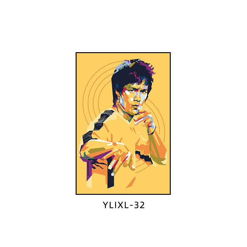 Bruce Lee poster decorative painting martial arts boxing gym taekwondo sanda inspirational gym hanging painting bedroom study mural