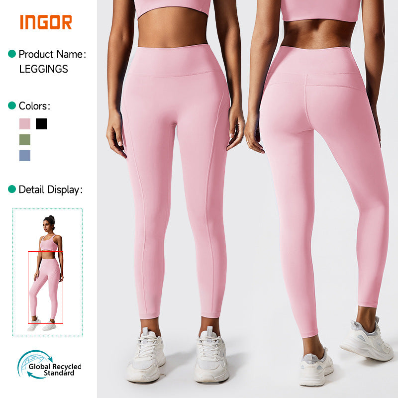 Eco-friendly fabric peach lift running yoga pants - butt lifting, shaping, slimming, tight-fit activewear leggings for fitness and exercise