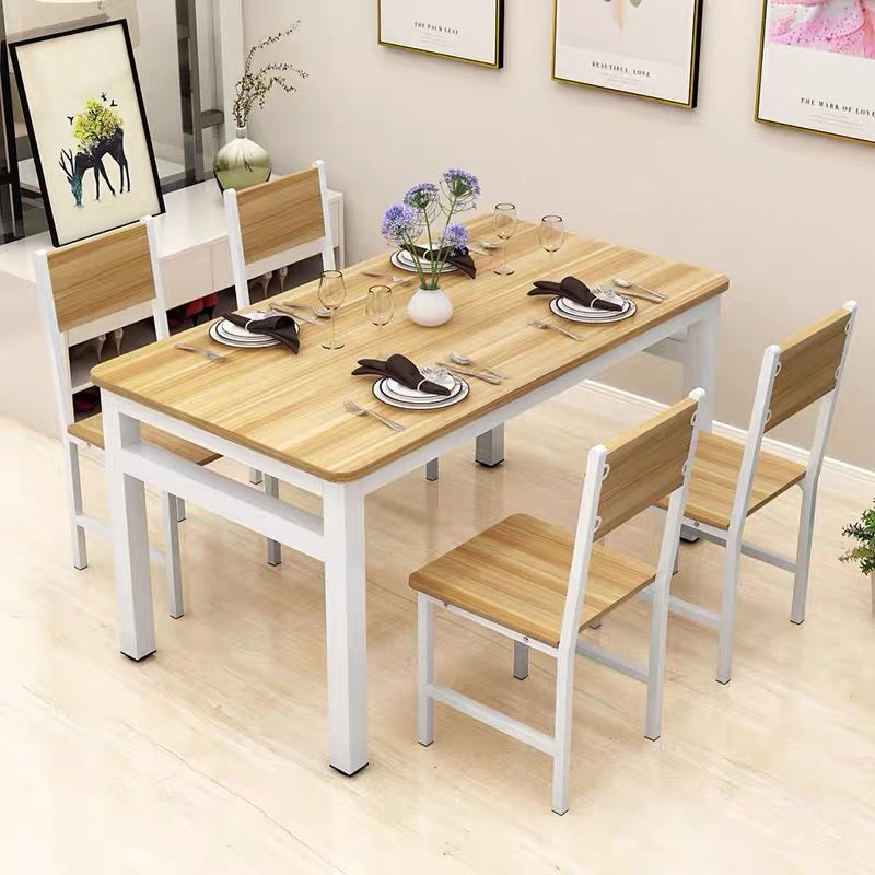 Fast food restaurant rectangular table and chair set, modern minimalist dining table, 4-6 person snack shop breakfast restaurant table