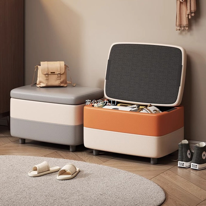 Solid wood stool household storage stool storage box stool can be used as a sofa stool door shoe change stool storage small bench