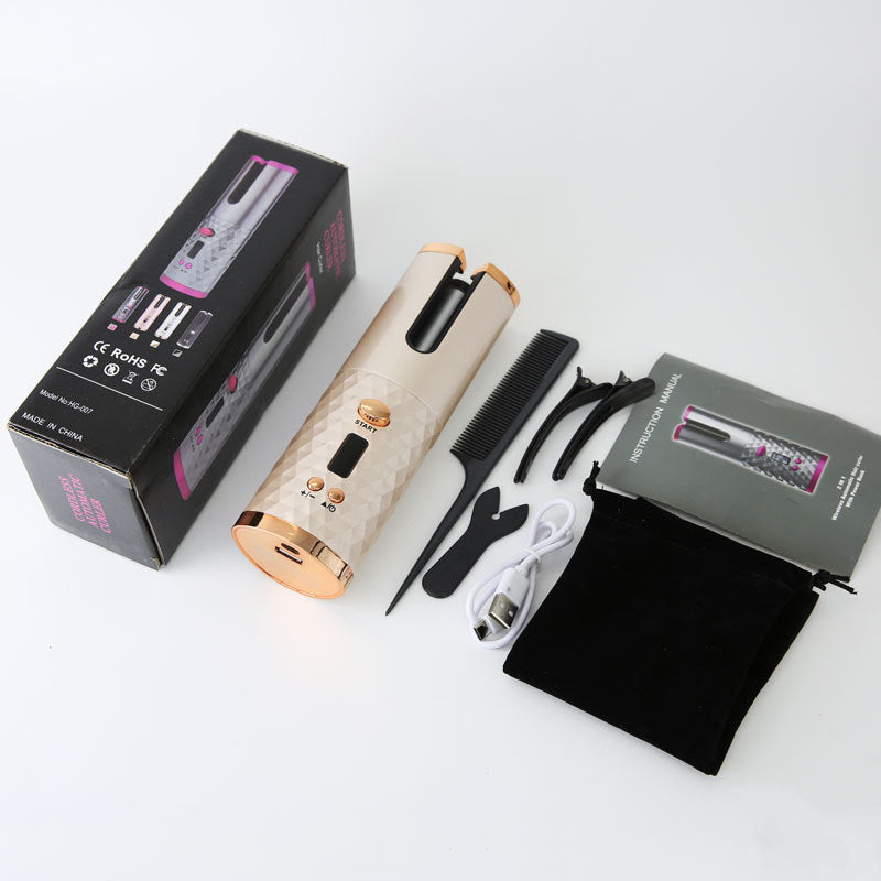 usb curling iron / cordless rechargeable curling iron - hot selling automatic hair curler for lazy days - perfect gift!