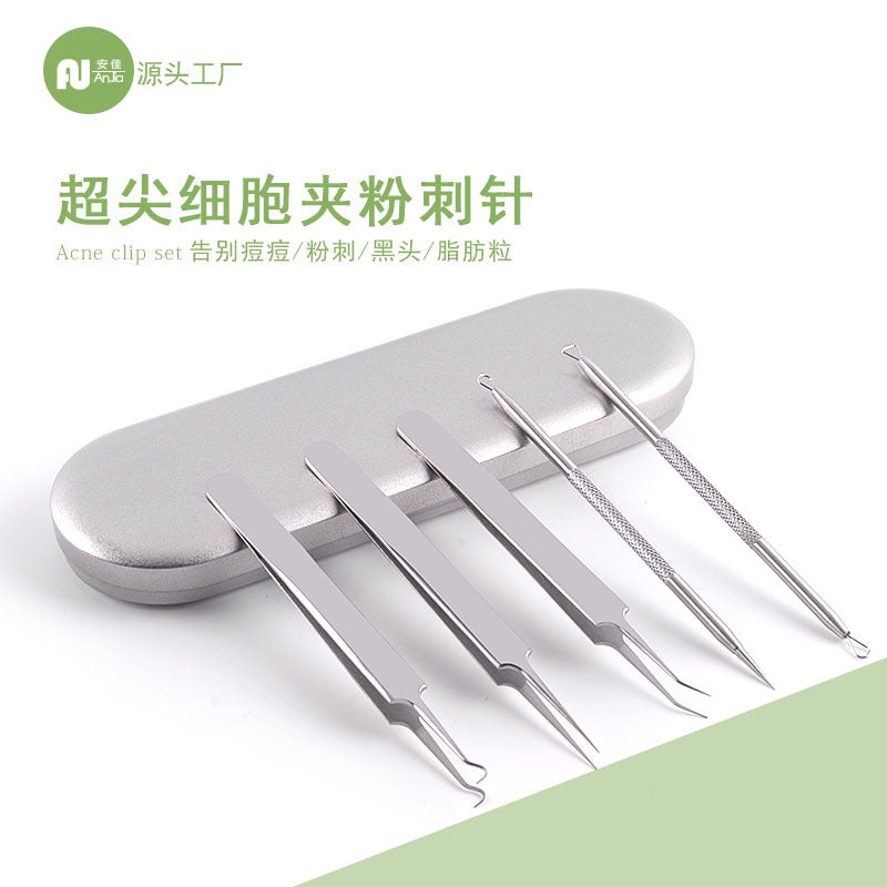 Ready-to-ship blackhead remover kit: includes blackhead extractors, acne pimple pliers, and pimple popping tools for a flawless complexion