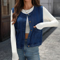 Fashion cross-border export  independent station new arrival denim vest waistcoat fashion denim sleeveless vest for women