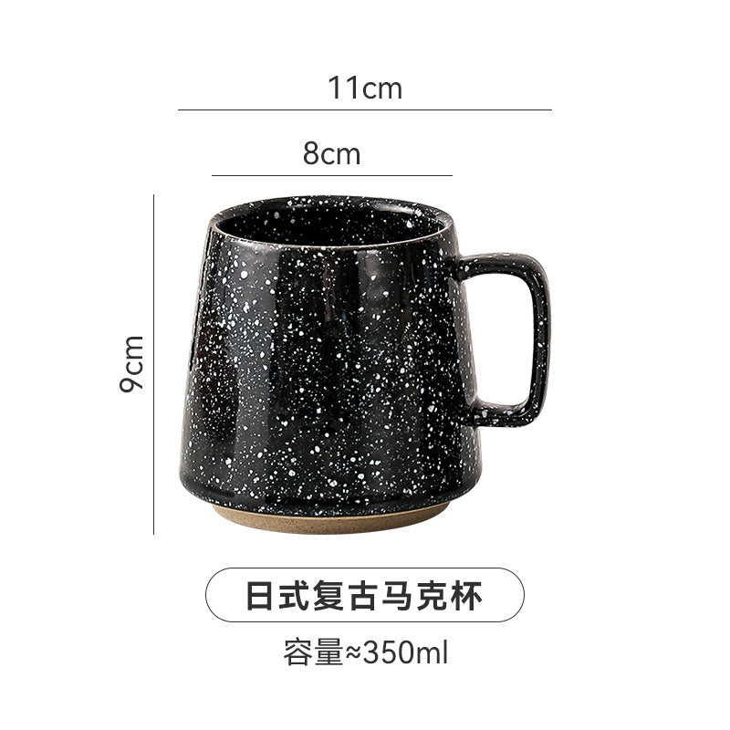 Japanese-style stoneware mug - ceramic drinking cup for water, milk, coffee - stylish breakfast mug for home or office - teacup
