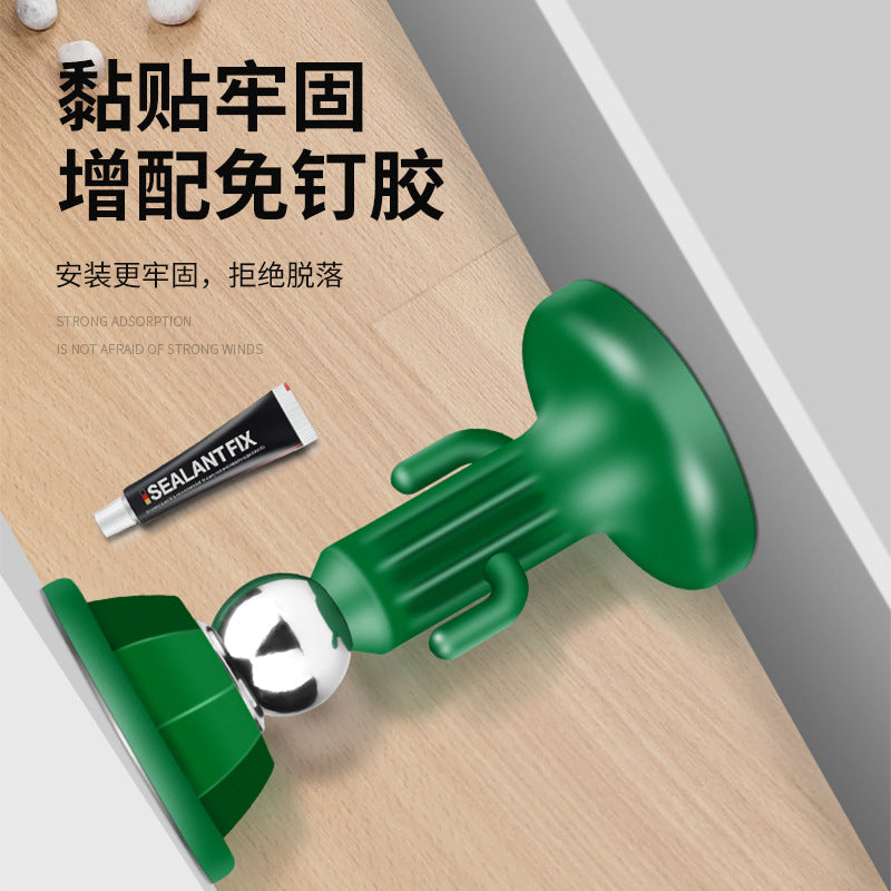 Door suction without punching new door stopper anti-collision silicone door stopper household strong magnetic silent door touch suction
