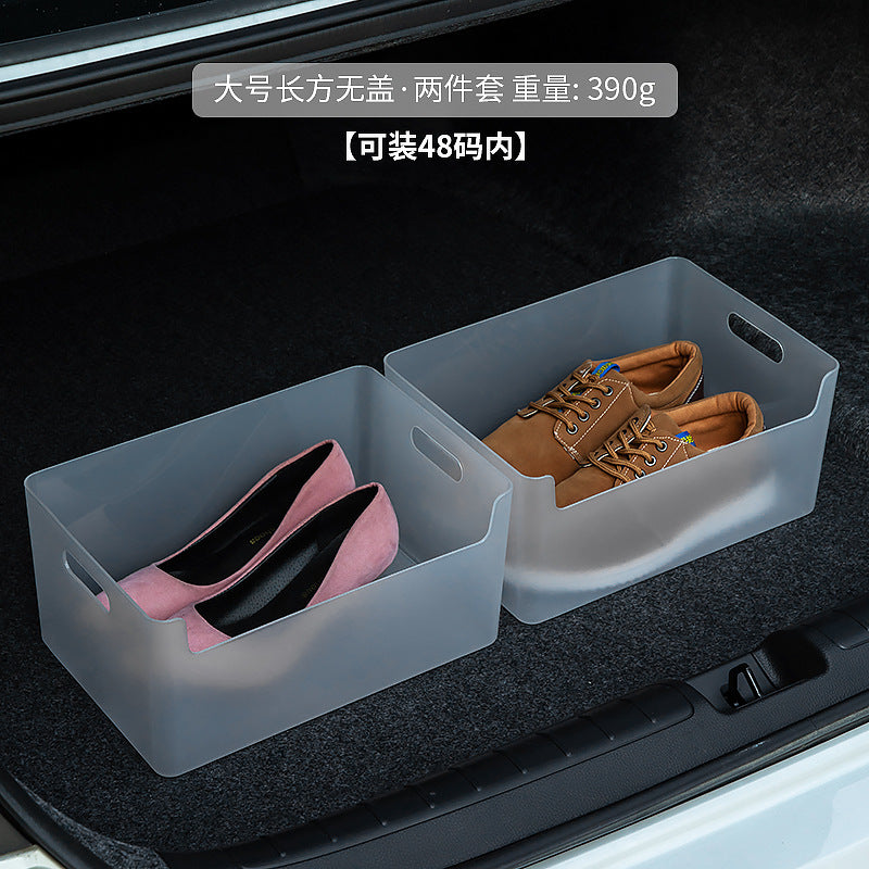 Car trunk storage box Transparent plastic Multifunctional sundries Shoes Car storage box With lid Finishing shoe box