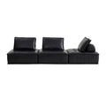 Original piedmont sofa - vintage-inspired, retro oil wax leather, high-end genuine leather sofa set, black modular sofa