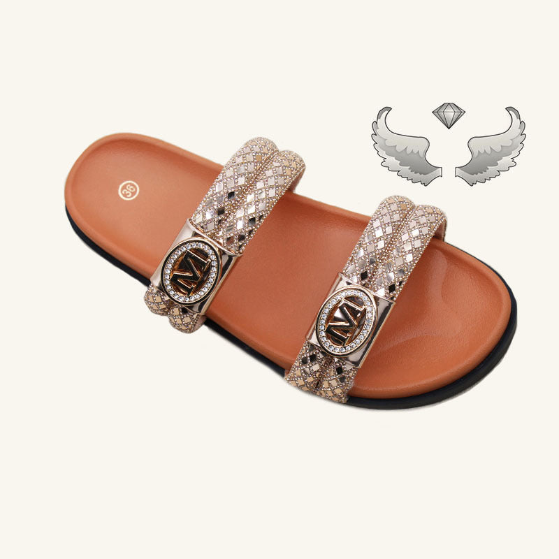 Chaozhou factory women's shoes wear summer fashion rhinestone slippers new craft shoes Ladies slippers