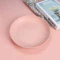 hot-selling wheat straw plate, canteen household fruit round plate, western food plate, kids plastic dinner plate, bone spitting plate