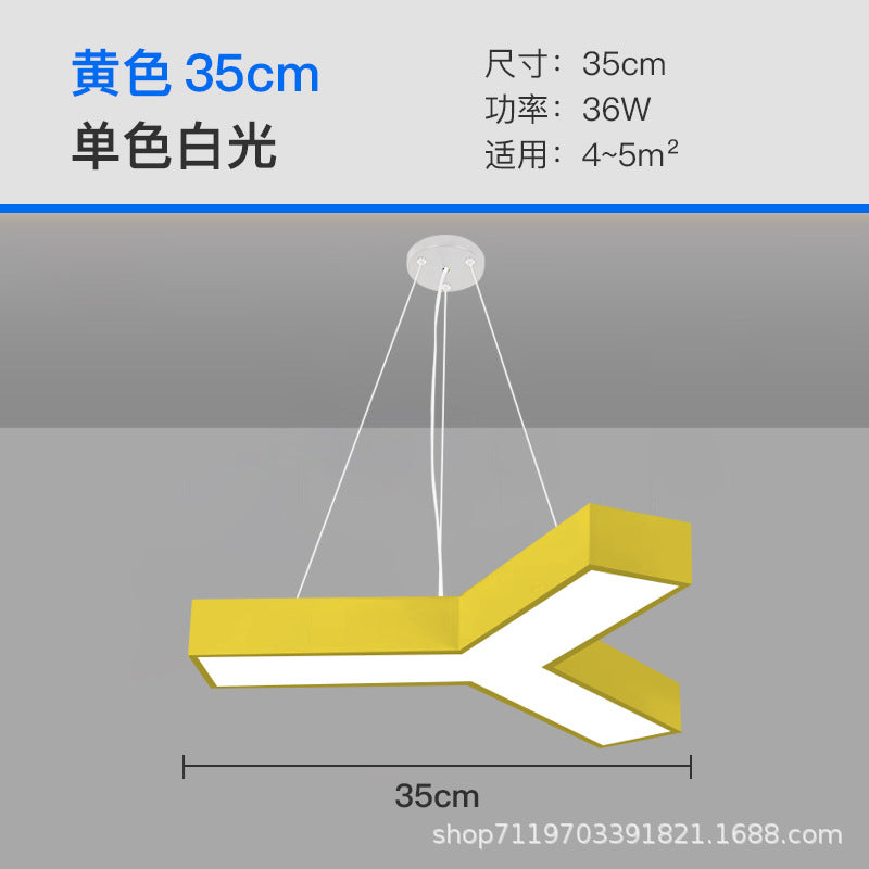 LED Kindergarten Classroom Corridor Y-shaped Light Children's Playground Color Hexagonal Lighting Dance Studio Modeling Chandelier