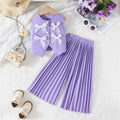 export autumn/winter new arrivals: european and american style girls' suit vest and wide-leg pants set