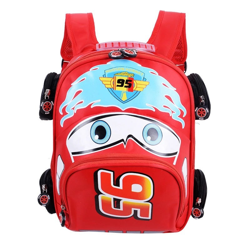 New wholesale children's car backpack, perfect for elementary school boys. features a cartoon design, suitable for grades 1-6. waterproof, wear-resistant, and ideal for kindergarten