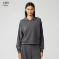 Fall and winternew arrivalwomencasualeasiest for matchhooded sweatshirtlooseslimming lookfitness sports yoga clothestopsdaw165