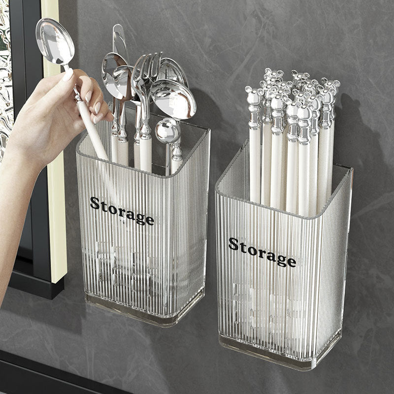 Chopstick cage wall-mounted non-punching light luxury spoon storage box chopstick rack high value drainable kitchen chopsticks