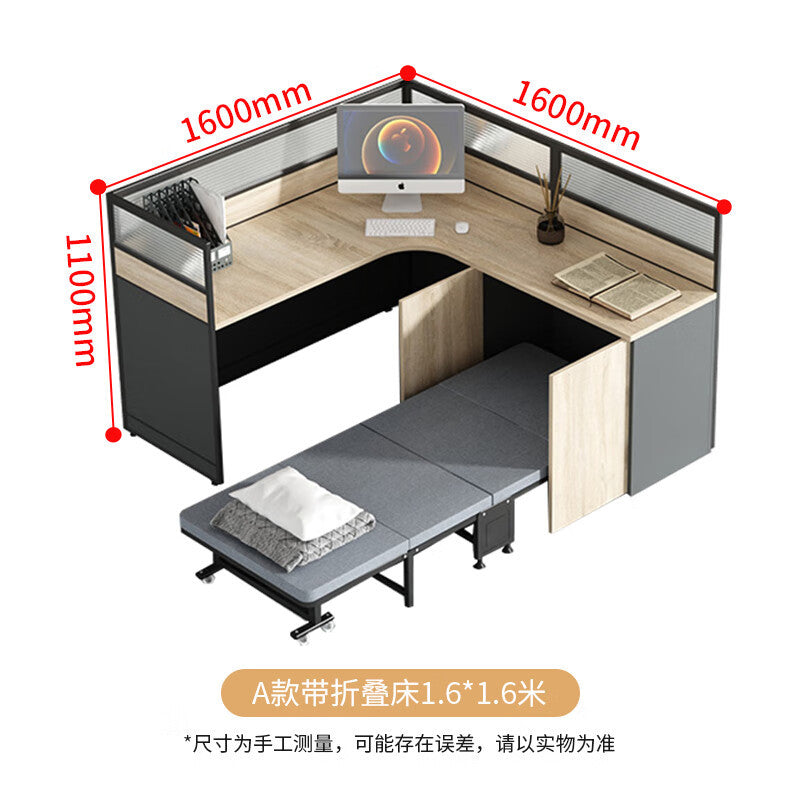 Saint li staff desk employee slot with lunch break foldable bed booth computer desk and chair combination