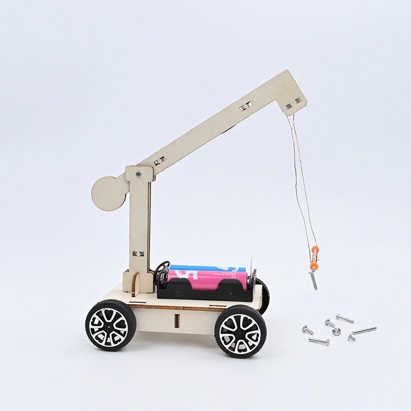 Magnetic crane, electromagnetic principles, understanding magnetic fields, primary school students' science and technology small physical science small experiments