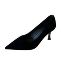 Comfortable heels: stiletto heels for women - 2025 french style work & professional black pumps - suede, spring, slimming