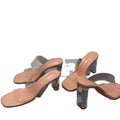 New 2024 square toe crystal heel mule sandals - stylish, versatile, single strap, transparent heel, women's outdoor wear