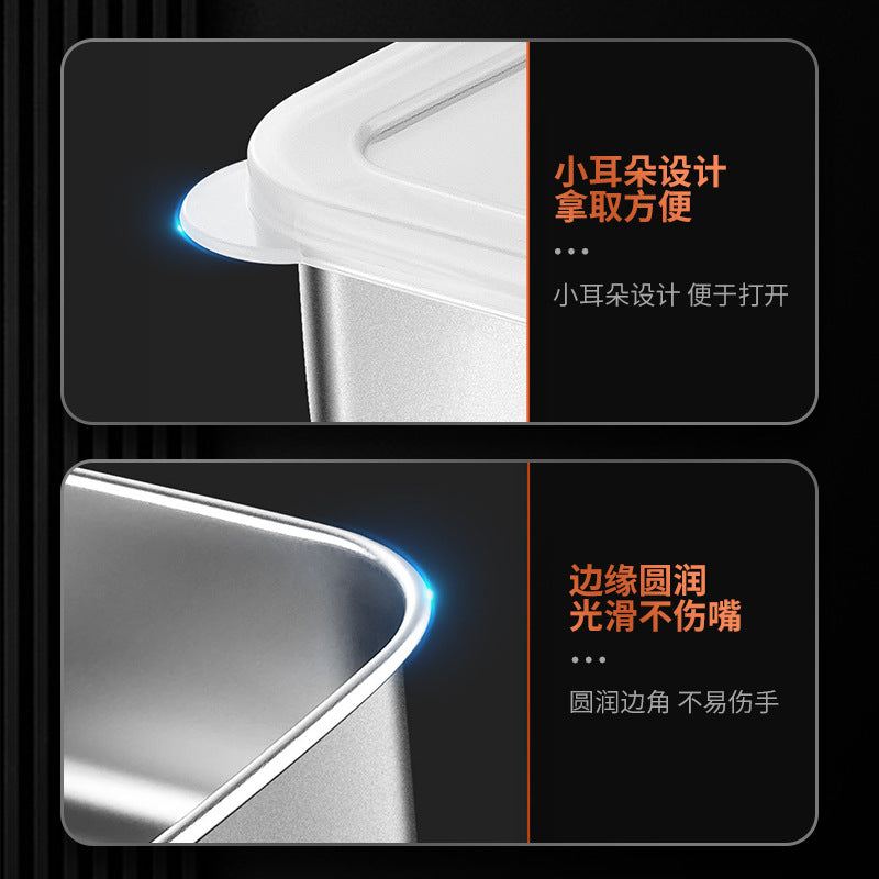 304 stainless steel miscellaneous grains brown rice packing box quantitative fat reduction food grade frozen microwave steamable meal small lunch box