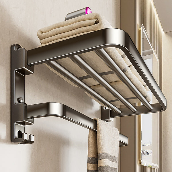 Bathroom bath towel rack, wall non-punching wall towel integrated hanger, bathroom bath room storage shelf