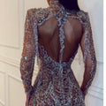 2025 summer new european and american fashion women's sequin dress - long sleeve, backless, slim-fit, sexy mini dress/gown