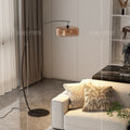 Minimalist floor lamp, premium glass, gray italian style, living room ambiance, beside sofa, light luxury table lamp, standing bedside reading lamp