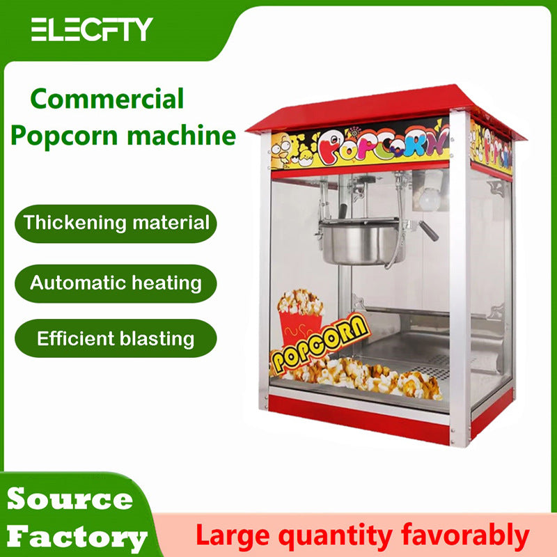 Stainless steel commercial popcorn machine - high-temperature resistant, non-stick popper for street vendors