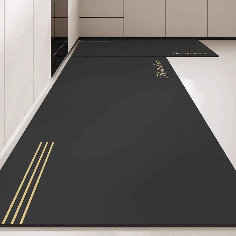 Kitchen floor mat - wipeable, low-maintenance, waterproof mat -  new design - stain-resistant diatomaceous earth mud mat - special anti-slip, oil-proof foot mat