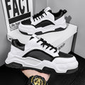 2025 spring men's new breathable white sneakers, trendy versatile chunky sole athletic casual skate shoes, dad shoes