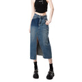 New arrivalelegantwork clothinghigh waist denim long skirtniche styleeasiest for matchloose denim skirt women's clothing