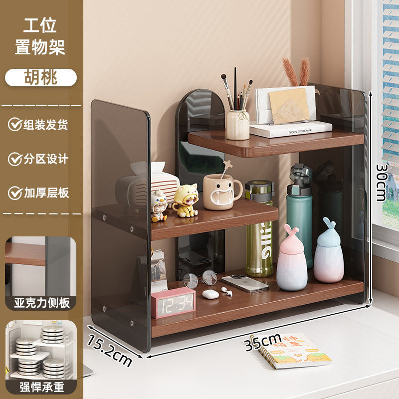 Desktop storage rack, office desk, countertop storage, water cup rack, multi-layer acrylic table layered workstation handy gadget