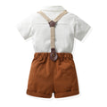 Boys' short-sleeve t-shirt and romper set - stylish, trendy, and cool summer outfit for little ones