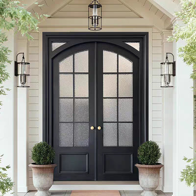 French glass villa door double door rural self-built house door anti-theft door sub-mother door entrance door entrance door