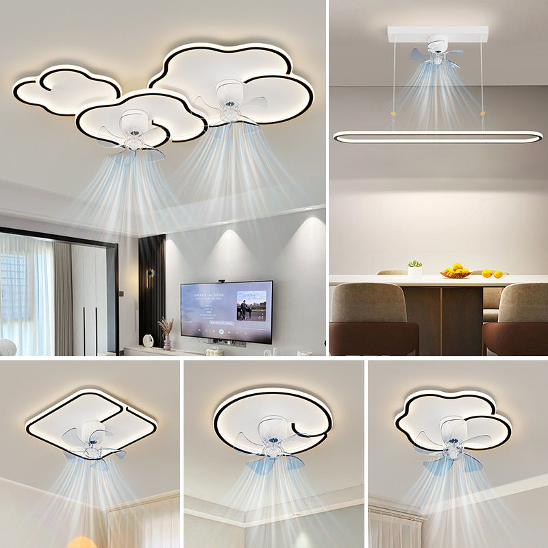 2025 new simple atmosphere living room light personalized design cloud fan ceiling light whole house combination lighting package