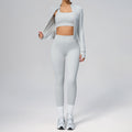 new women's tight-fitting yoga set - cardigan running sportswear set, quick-dry fitness outfit, three-piece set