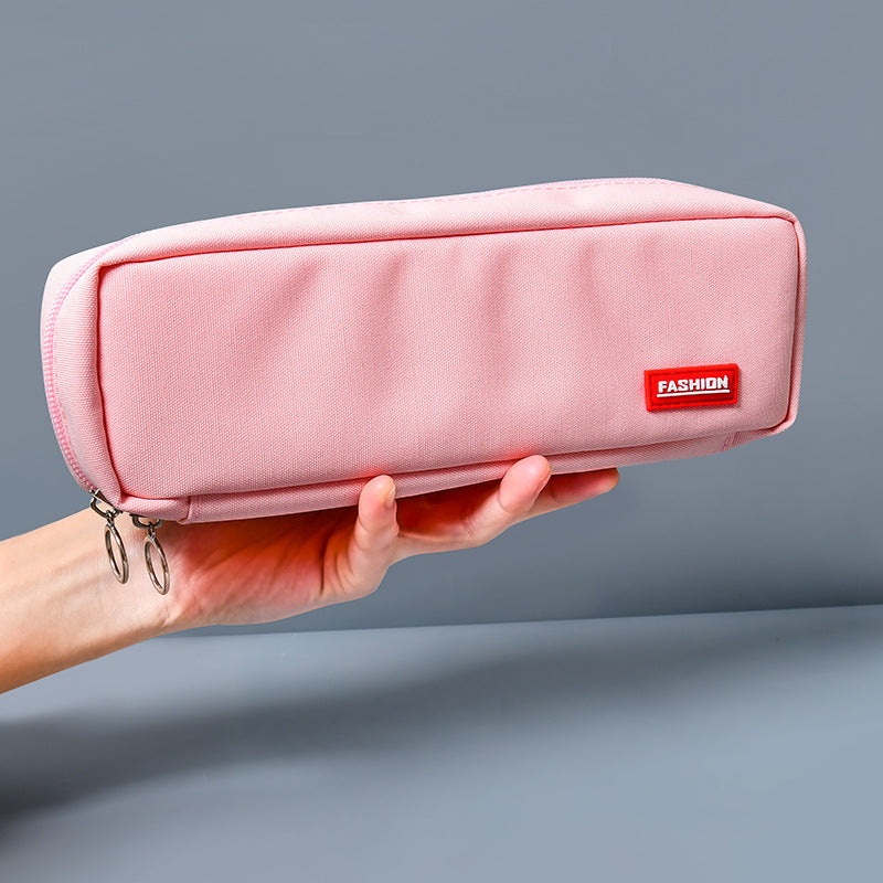 Primary school students large-capacity pencil bag dirt-resistant simple stationery box new + logo pencil bag wholesale stationery bag