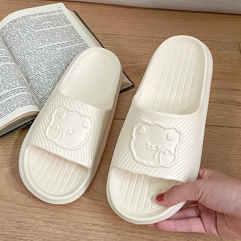 2024 new home slippers: cloud-like eva bear slides - trendy, unisex, minimalist flip-flops for indoor/outdoor use