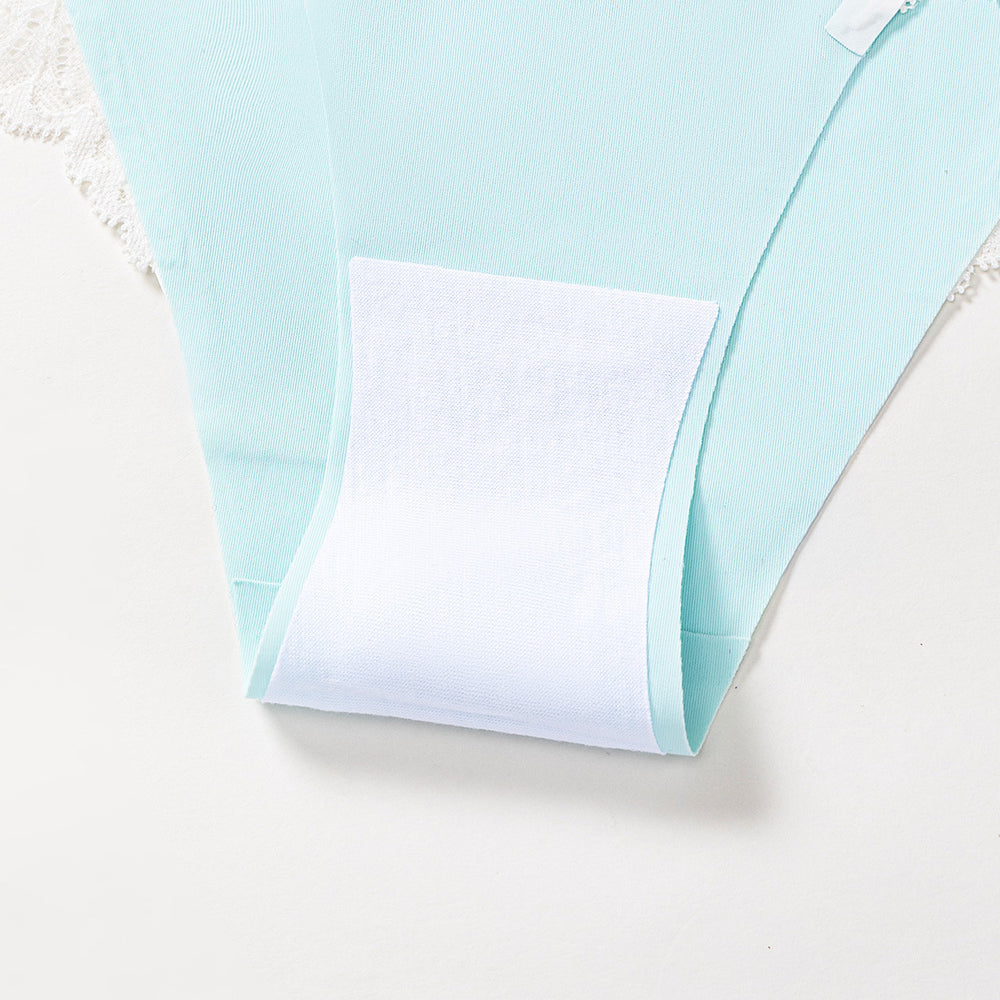 Exportfashion seamless ice silk women's low waist briefs sexylacepatchworkplaid breathable underwear women
