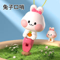 Cute cartoon whistle rabbit yellow duck pig shape lanyard whistle small trumpet kindergarten kids toys street stall