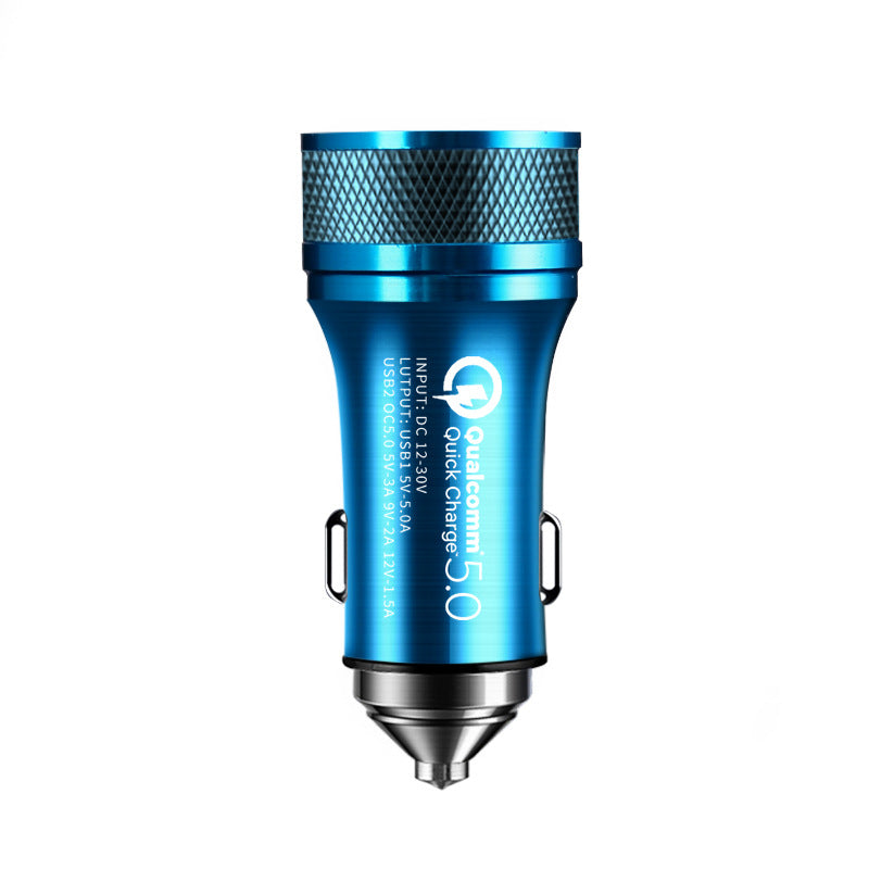 New car fast charging car phone charger vehicle electrical appliances 9v2a dual usb port aluminum alloy car charger head