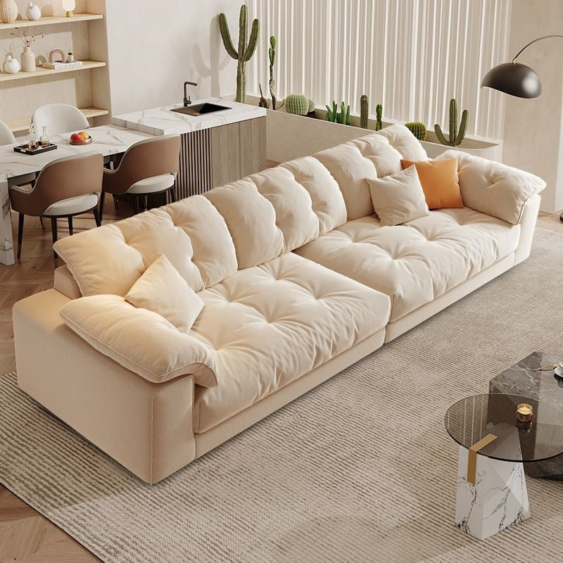Fabric sofa living room italian casual cream cloud sofa modern casual three-seater straight row lazy sofa