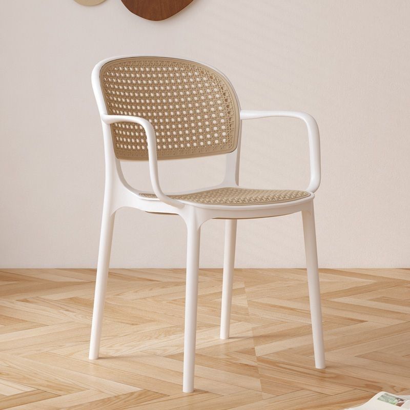 2025 new dining chair backrest plastic rattan chair home leisure chair spare stool stackable bench commercial