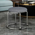 Accessible luxury stoolfor homesoft bag short stool steel bar stool portable practical shoe changing stool coffee table stool carbon steel frame round stool no
