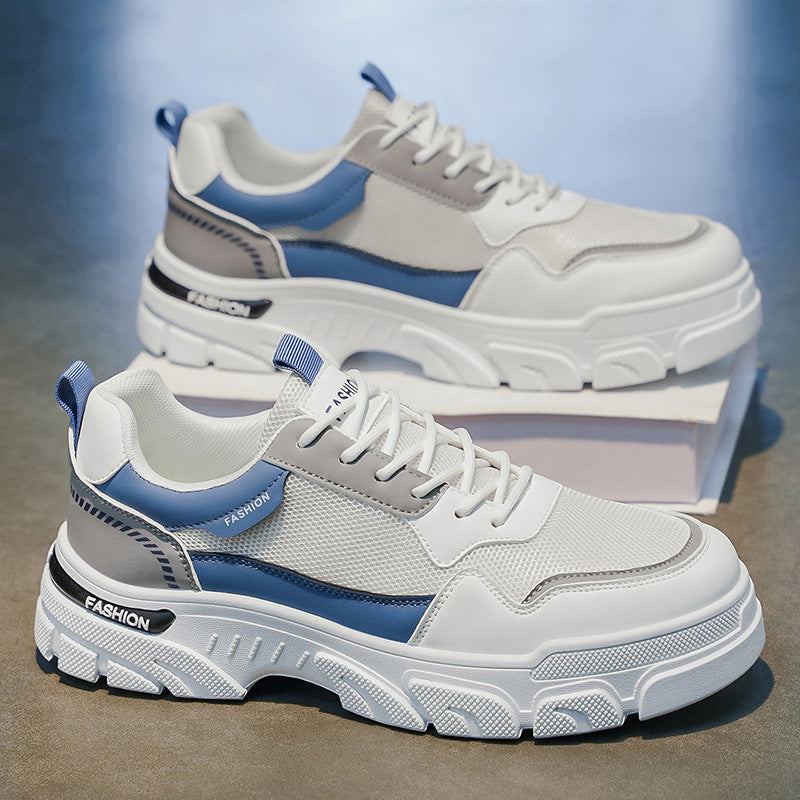 Workwear sneakers men's 2026new arrivalspring mesh breathable mencasual shoes men's thick soleboots men's shoes