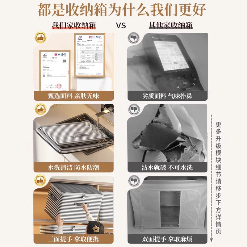 Locked storage box, household wardrobe, clothes, quilts, toys, sorting box, foldable password, storage box artifact