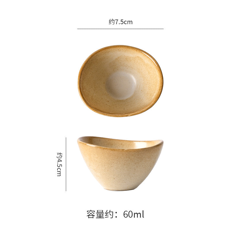 Japanese retro ceramic small dish restaurant for homestylish dipping sauce soy sauce dish hot pot snack seasoning dish vinegar dish